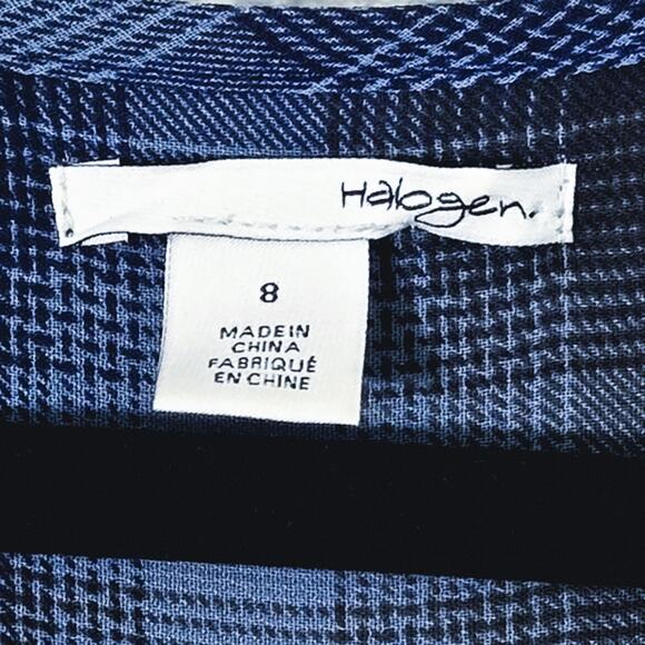 Halogen Women’s Dress Blue Plaid Light Academia Clueless Preppy Travel Size 8 - Picture 8 of 8